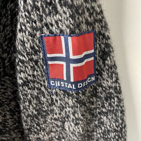 Vintage ASA GJESTAL DESIGN SPINNERI Norway Nordic Wool Sweater 1/4 Zip Mock XL - Picture 7 of 13